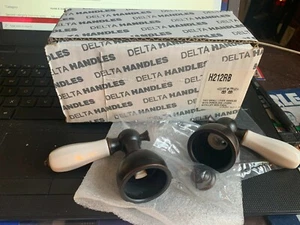Delta H212RB OEM VICTORIN Venetian Bronze & Porcelain WHITE Lever Handles - Picture 1 of 9
