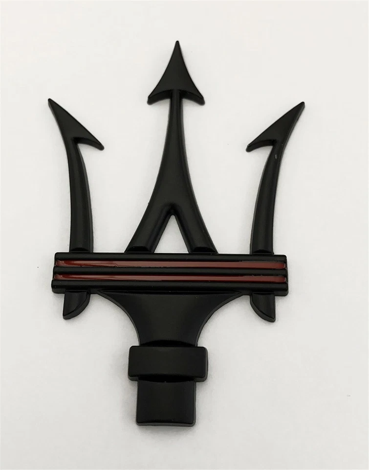 MASERATI EMBLEM TRIDENT NEW 3" X 2-1/8" BLACK - Image 1 of 1