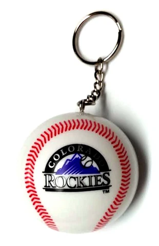 COLORADO ROCKIES KEYCHAIN BALL 2" ROUND LICENSED NEW MLB CHARM PULL Cover