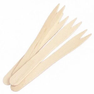 Tenedor para patatas fritas de madera 1000 piezas Currywurst Pieker palillos de madera pincho de fruta tenedor - Imagen 1 de 2