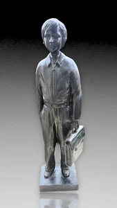 IRÉNÉE ROCHARD UNIQUE BRONZE REPRESENTANT SON FILS ECOLIER ART DECO 1940 HT.45CM - Picture 1 of 9