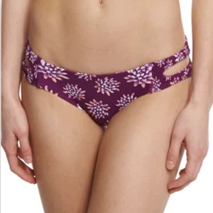 Tori Praver Damen Bademode Cutout Seiten Blumen Peahi Bikinihose Lila LRG - Bild 1 von 6
