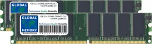 1GB (2 x 512MB) DDR 400MHz PC3200 184-PIN DIMM MEMORY RAM KIT FOR DESKTOPS/PCS - Picture 1 of 1