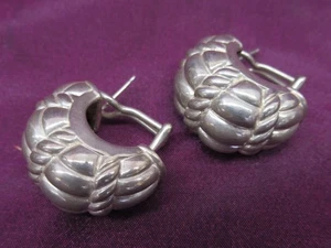 JUDITH RIPKA - coppia orecchini a semicerchio intreccio cesto pesante argento sterling 925 - Foto 1 di 6