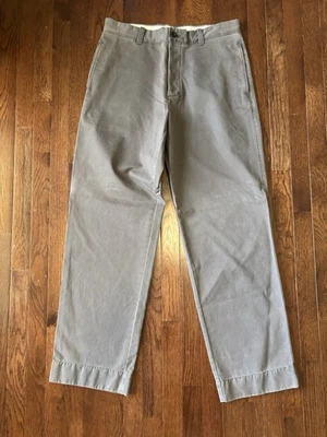 J Crew Pants Mens Wide Leg Grey Chino 34X34 Button Fly - Image 1 of 4