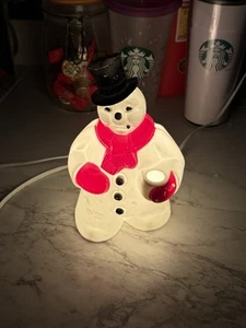 Vintage Royalite Kunststoff Blasform Schneemann Weihnachtslicht Original Kordel funktioniert - Bild 1 von 8