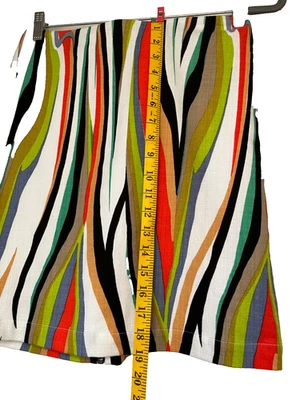 Sz 6 Petite Skirt Halogen Multicolor Stripes Above Knee Back Zip - Image 1 of 4
