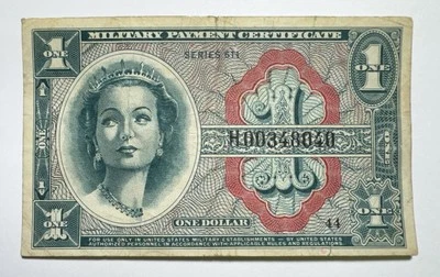 $1 U.S. MPC Series 611 Military Payment Certificate Replacement - Image 1 of 2
