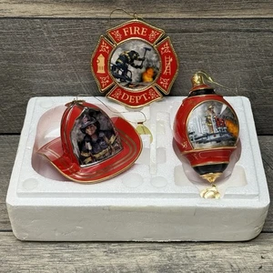 Bradford Editions 2002 Courage Under Fire Series - Fire Fighters Ornaments - Picture 1 of 9