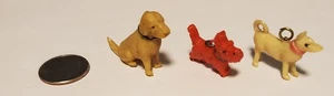 Lote de 3 perros celuloide galleta gato juguete encanto vintage premio premium década de 1940 - Imagen 1 de 5