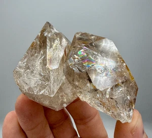 210 g Golden Healer Herkimer Diamond Cluster w/ Rainbows + Smoky Phantoms - Picture 1 of 20