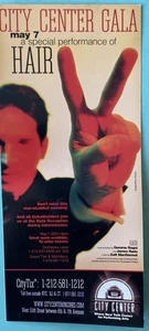 2 Sided Flyer from Hair Idina Menzel Gavin Creel 9”X4” 2001 City Center Encores! - Picture 1 of 2