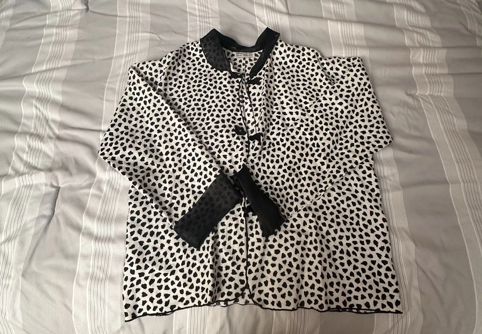 Blusa para mujer Woolrich a rayas con cuello en V, cuello, manga larga, talla M Foto 1 de 1