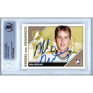 Mike Modano Signed 2007-08 ITG Heroes & Prospects #3 Stars Beckett BAS Slabbed - Picture 1 of 7