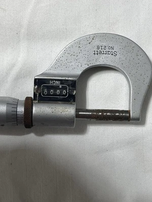 Starrett NO. Micrómetro Exterior 216 .0001" Lectura Analógica EE. UU. Foto 1 de 4