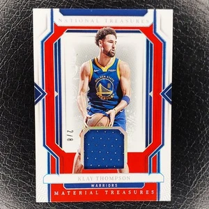 KLAY THOMPSON /8 Material Treasures RED Patch 2023-24 National Treasures GSW - Picture 1 of 3