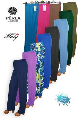PERLA OVRSIZE Pantalone donna morbido con elastico taglie comode made in Italy PERLA OVERSIZE