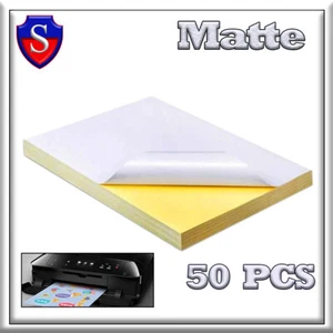 Sticker Paper A4 Blank White Glossy and Matte 50PCS - Photo 1/4
