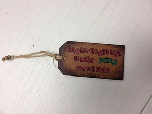 NEW Wooden Gift Tags Long Live the Gift bag -christmas-wrapping-holidays - Picture 1 of 2
