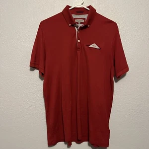 Ted Baker London Polo Shirt Mens Extra Large 5 Red Pocket Casual Knit - Picture 1 of 5