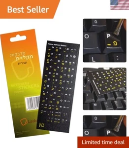 Matt Finish Hebrew Keyboard Stickers for Mac & PC - Easy to Apply & Long-Lasting - Picture 1 of 6