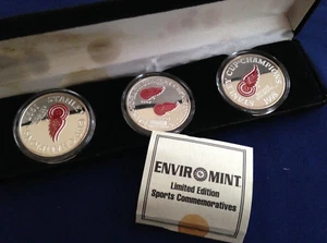1997-98 Detroit Red Wings Stanley Cup Champions Three Silver Art Medal Set E0924 - Picture 1 of 9