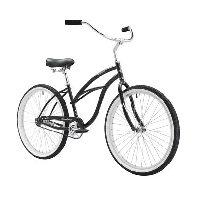 Bicicleta Firmstrong Urban Lady Beach Cruiser negra con asiento/agarres negros Foto 1 de 4