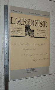 L'ARDOISE N°19 1931 DOCUMENTATION TECHNIQUE ARTISTIQUE ARCHITECTURE COUVERTURE - Imagen 1 de 4