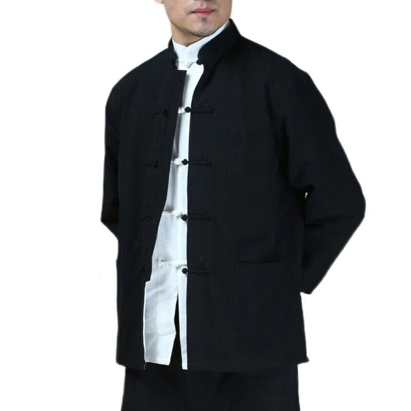 Kung Fu Wing Chun Coat Martial Arts Tai Chi Uniform Male Tang - Image 1 of 4