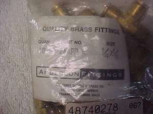 Anderson 264PP-4 , 1/4"OD Tube , Brass Tee , PK of 10 - Picture 1 of 4