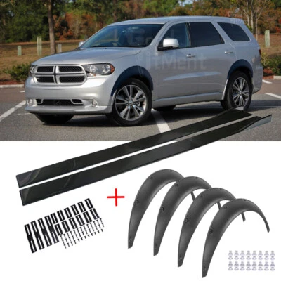 For Dodge Durango Side Skirts Extensions Splitter + Fender Flares Wheel Arches - Image 1 of 4