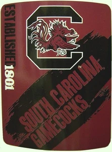 Blanket Fleece Throw NCAA South Carolina Gamecocks NEW 50”x60” protective sleeve - Picture 1 of 2