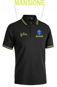 Polo cotone nera personalizzata  tuo nome e tua mansione medico, infermiere, ecc - Foto 1 di 3