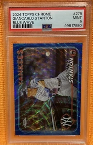 Giancarlo Stanton 2024 Topps Chrome #275 Blue Wave 15/75 NY Yankees PSA 9 Mint - Picture 1 of 8