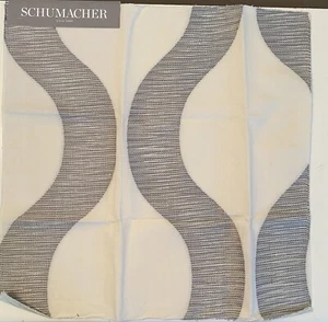 Schumacher Sample Fabric Ondata Geometric Pattern Gray Cotton Viscose 17”x17” - Picture 1 of 4