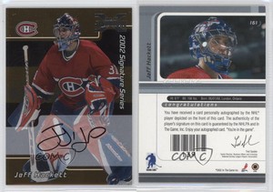 2002-03 ITG Be A Player Signature Series 2001-02 Buybacks Gold Jeff Hackett Auto