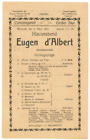 Programmzettel des Klavierabends von Eugen d'Albert am 8.3.1922 Hamburg