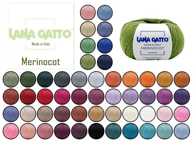 Merinowolle Mischgarn zum Stricken Merinocot von LANA GATTO in 34 Farben - Bild 1 von 4