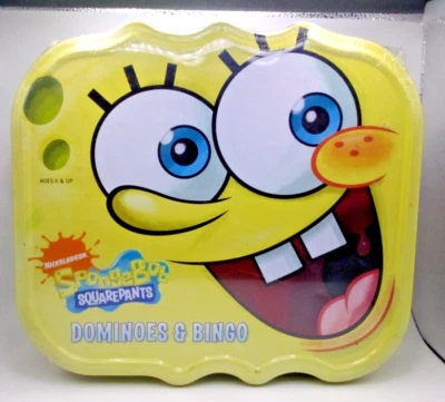 2008 Spongebob Squarepants Dominoes and Bingo - New in Sealed Tin - Nickelodeon - Image 1 of 4