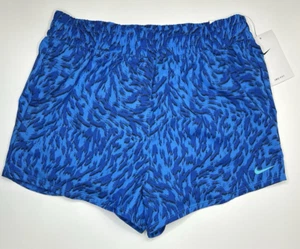 Nike One Kids Standard Fit Animal Print Shorts. Dri-Fit Blue Sz Med FQ4527-435 - Picture 1 of 6