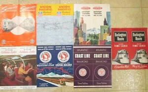 7 horarios de ferrocarril 1962-1966 costa, UPRR, NYCS, Burlington, Great Northern RR - Imagen 1 de 2