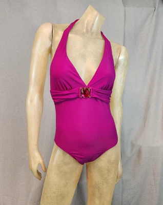 Traje de baño de una pieza halter púrpura liso Catalina traje de baño para mujer NUEVO PEQUEÑO 4-6 Foto 1 de 4