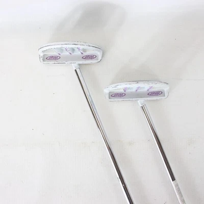 YES! Stacy 12 Putters 2x Women's Golf Clubs C-Groove 33" Lilac & White - EHB - Image 1 of 4
