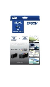 Epson 812XL & 812 Ink Cartridges Black/Colour Value 4 Pack - Picture 1 of 1