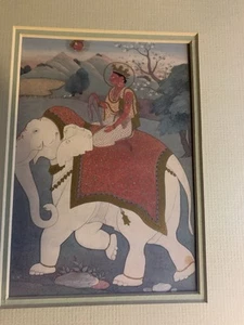 Hindu Miniature print good condition damaged frame Raga Dipaka 1800s - Picture 1 of 5