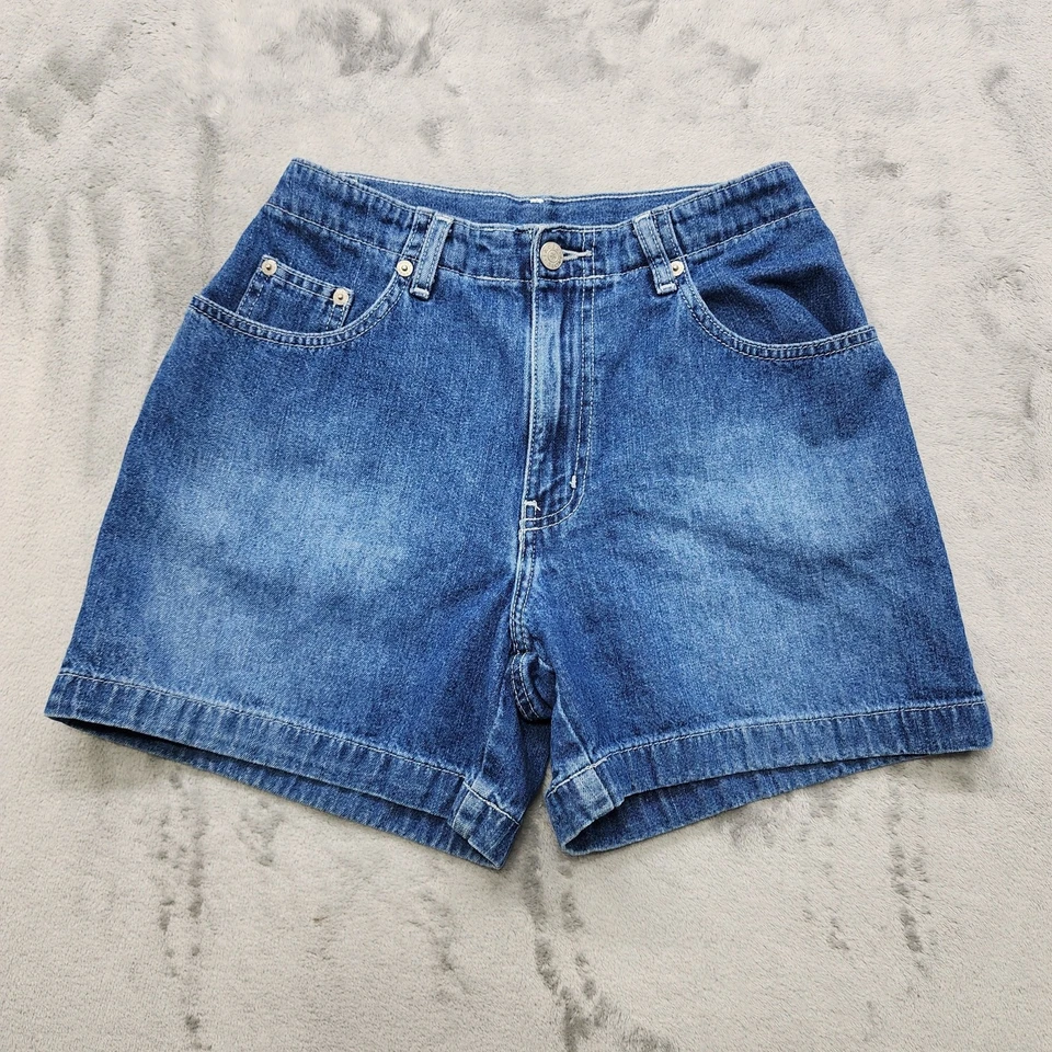 Pantalones Cortos De Colección Años 90 Desteñidos Glory Para Mujer 6 Azul Denim Tiro Alto Clásicos Informales Foto 1 de 4