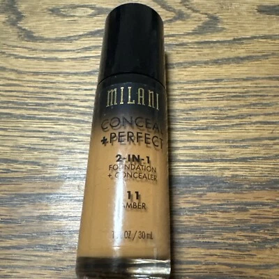 Milani Perfect 2in1 Complexion Perfection Foundation+Concealer AMBER #11 New - Image 1 of 2