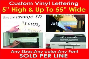 5 inch Height Custom Vinyl Lettering Decal Business Sign Vehicle Car Window  - Picture 1 of 3