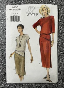 Abito pullover vintage Very Easy modello Vogue 7056 - taglia 14-16-18 NON TAGLIATO top gonna - Foto 1 di 5