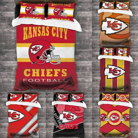 Kansas City Chiefs 3PCS Bedding Set Microfiber Comforter/Quilt Cover Pillowcases Cover